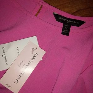 Pink petite medium banana republic dress with belt